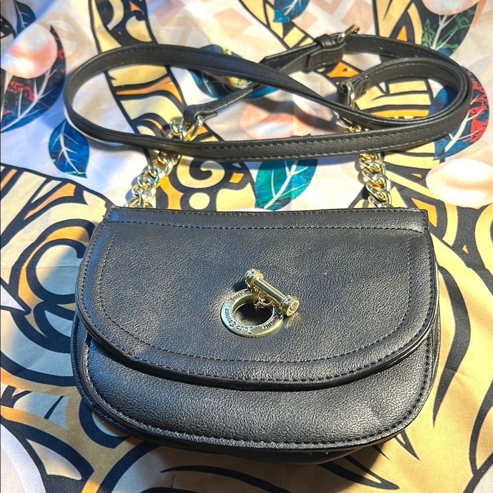 Juicy Couture BlackCrossbody Bag with Gold Chain